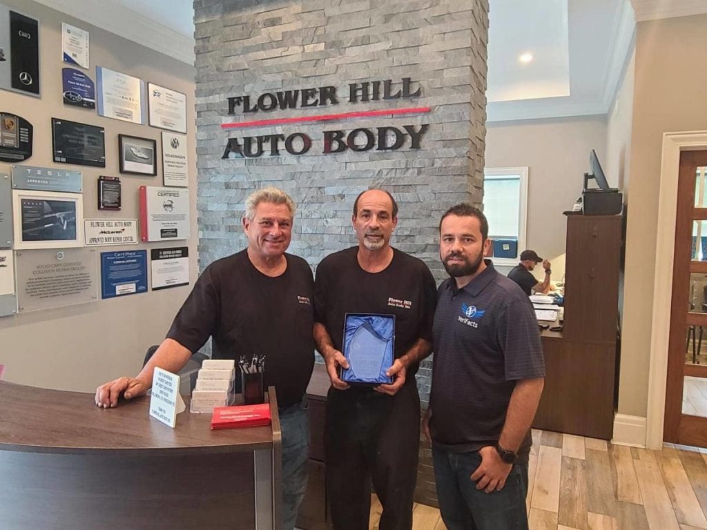 Flower Hill Auto Body Associate, Vincent Galante, Proudly Accepts the March Taylor Award